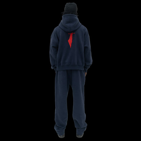 JUSTICE HOODIE [RED ON NAVY]