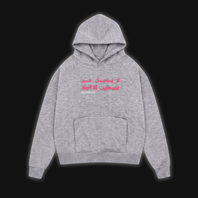 JUSTICE HOODIE [LIGHT PINK ON GREY]