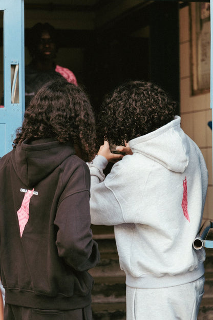 JUSTICE HOODIE [LIGHT PINK ON GREY]
