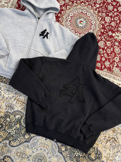 48 ZIP HOODIE (BLACK)
