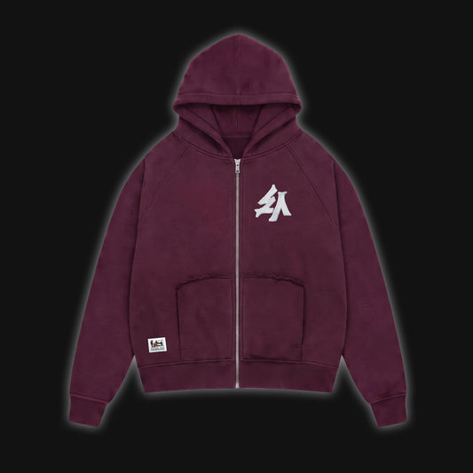 48 ZIP HOODIE (WINE RED)