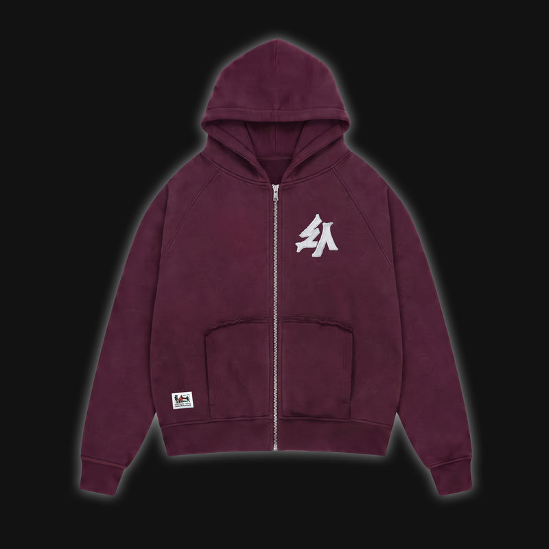 48 ZIP HOODIE (WINE RED)