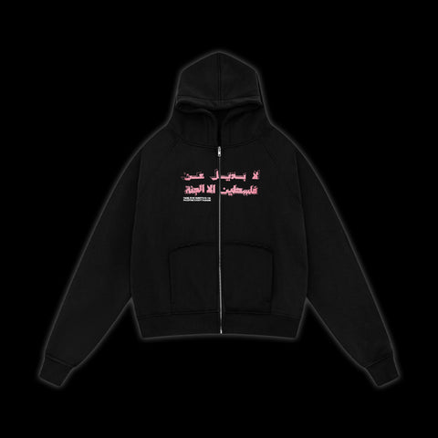 JUSTICE ZIPPER [PINK ON BLACK]